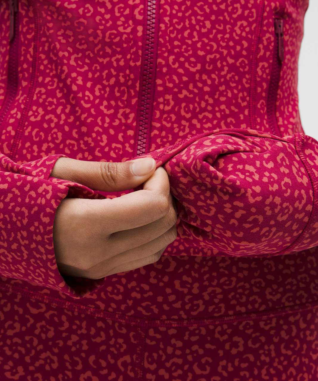 Jacket Define Courte Nulu™ – Leopard Daisy Desert Red / Magenta Smoke – LULU Factory