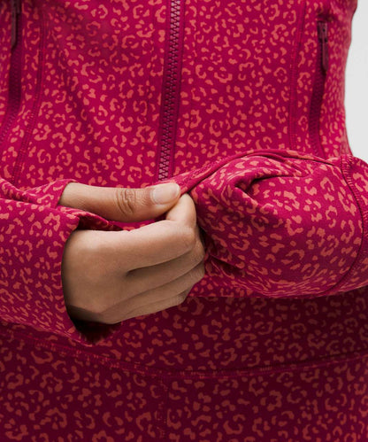 Jacket Define Courte Nulu™ – Leopard Daisy Desert Red / Magenta Smoke – LULU Factory