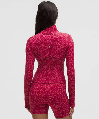 Jacket Define Courte Nulu™ – Leopard Daisy Desert Red / Magenta Smoke – LULU Factory