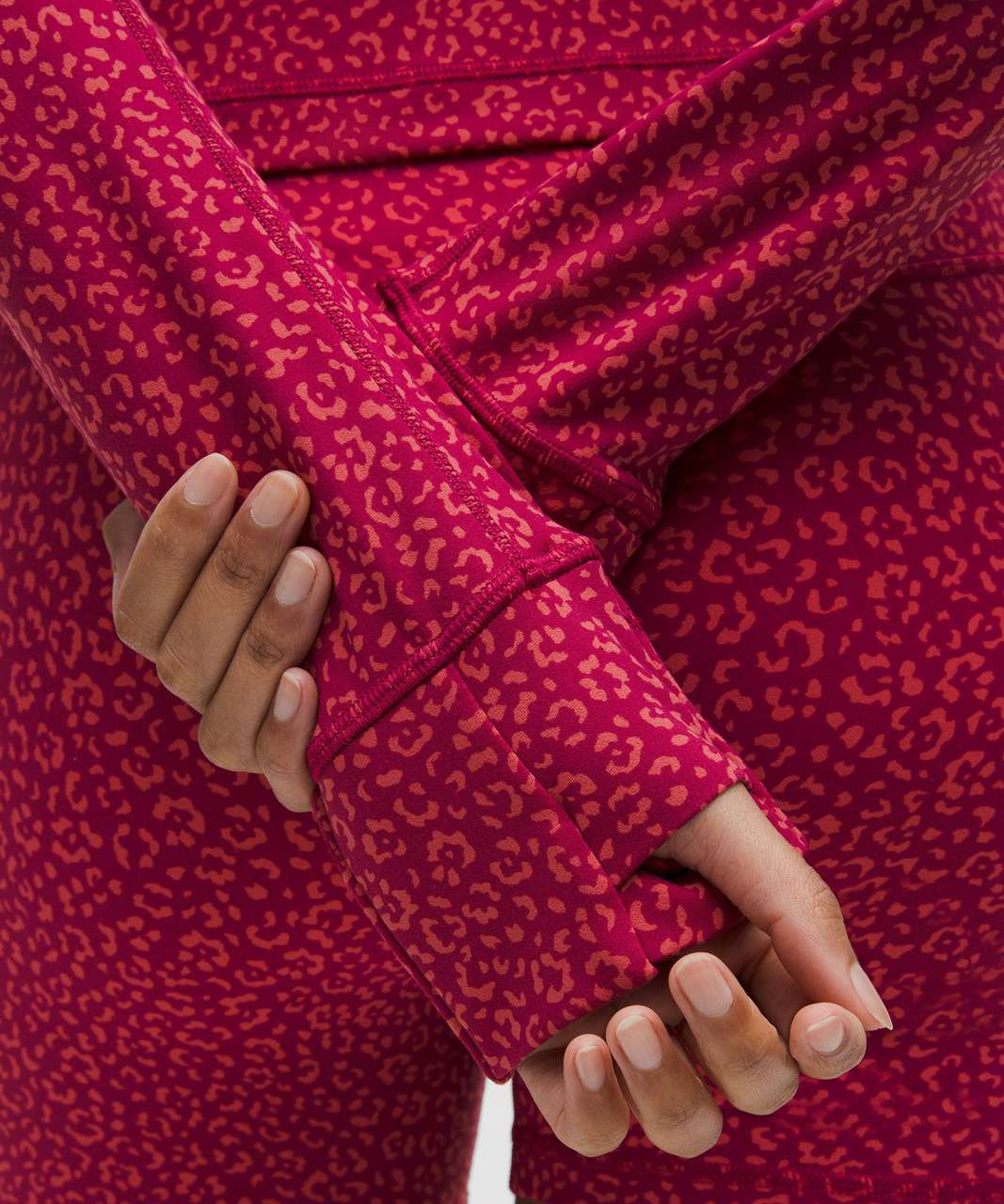Jacket Define Courte Nulu™ – Leopard Daisy Desert Red / Magenta Smoke – LULU Factory